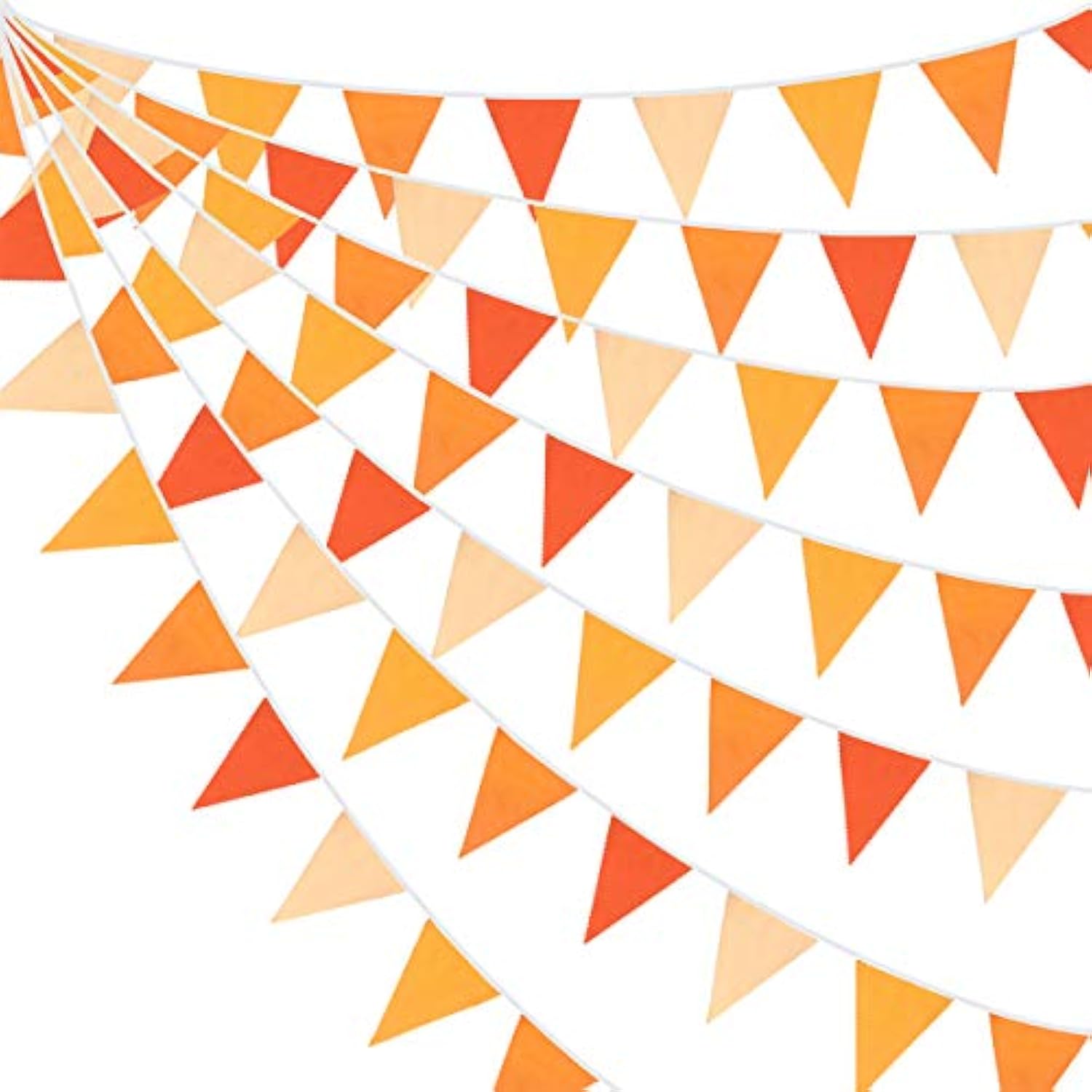 10M Triangle Flag Banner, Cotton Pennant Garland for Fall, Thanksgiving, Parties