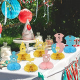 8Pcs Gender Reveal Party Decorations Boy or Girl Honeycomb Centerpieces Table Decorations for Baby Shower Pregnancy Announcements Party Decor Sign Gold Glitter