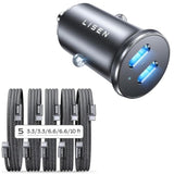 Usb C Charger Cable 5-Pack & 90W Usb C Car Charger,All Metal Super Fast Charging