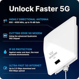 Prolink: Directional Outdoor 5G Nr Sa/Nsa Modem | X62 Modem Dual Sim | 4X4 High-Gain Antenna | Ip65 Waterproof Cpe For T-Mobile, Verizon, At&T | Up To 2.5 Gbps | Includes Window Entry Cable