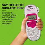 Letratag Lt-100H Handheld Aesthetic Label Maker, Abc Keyboard Label Printer With Easy-To-Use, 13 Character Lcd Screen, Great For Home & Office Organization, Pink