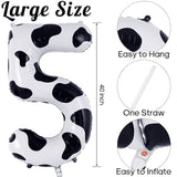 40" Cow Print Number 5 Balloon Foil Mylar for 5th Birthday Party Decor