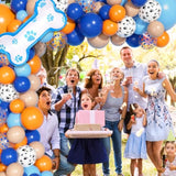 121pcs Blue Birthday Balloon Garland Kit with Dog Paw & Bone Balloons for Parties