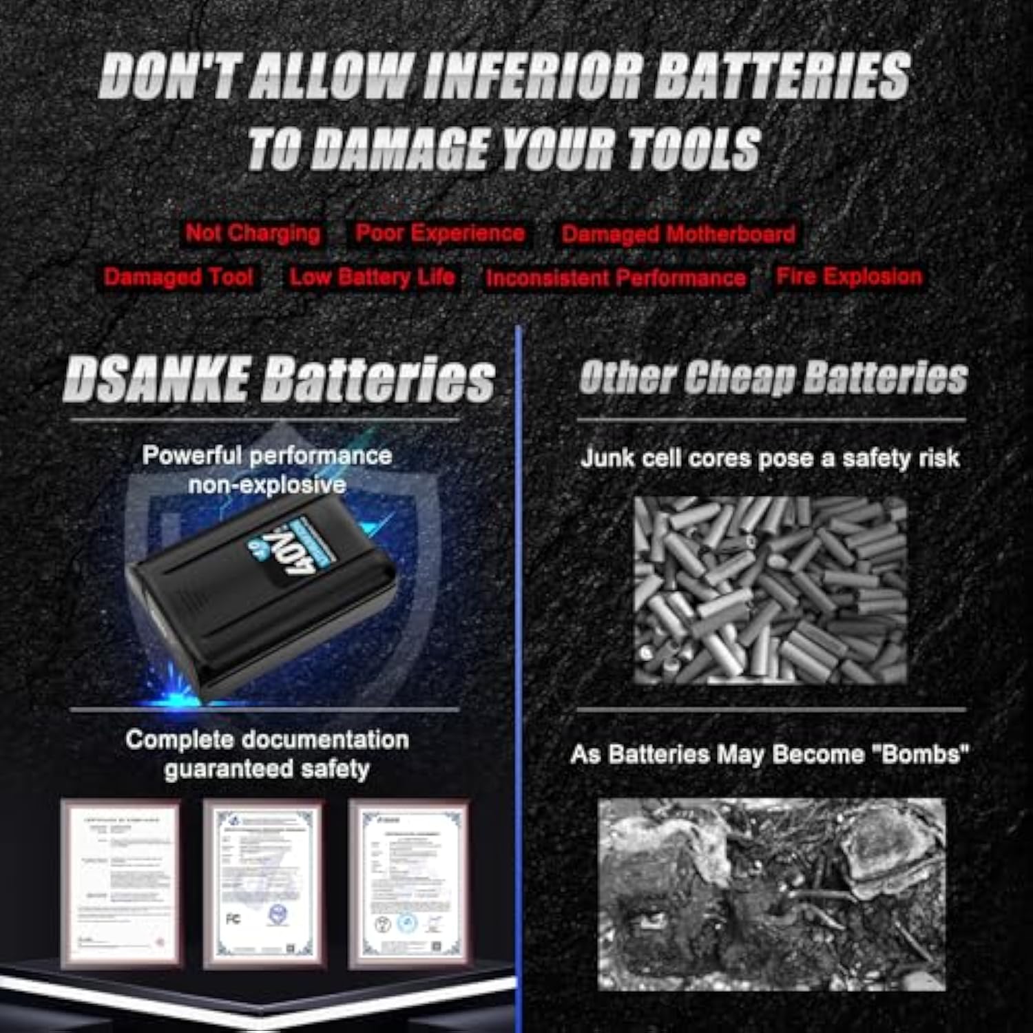 40V 4000mAh Replacement Lithium Battery for Kobalt 40V Power Tools