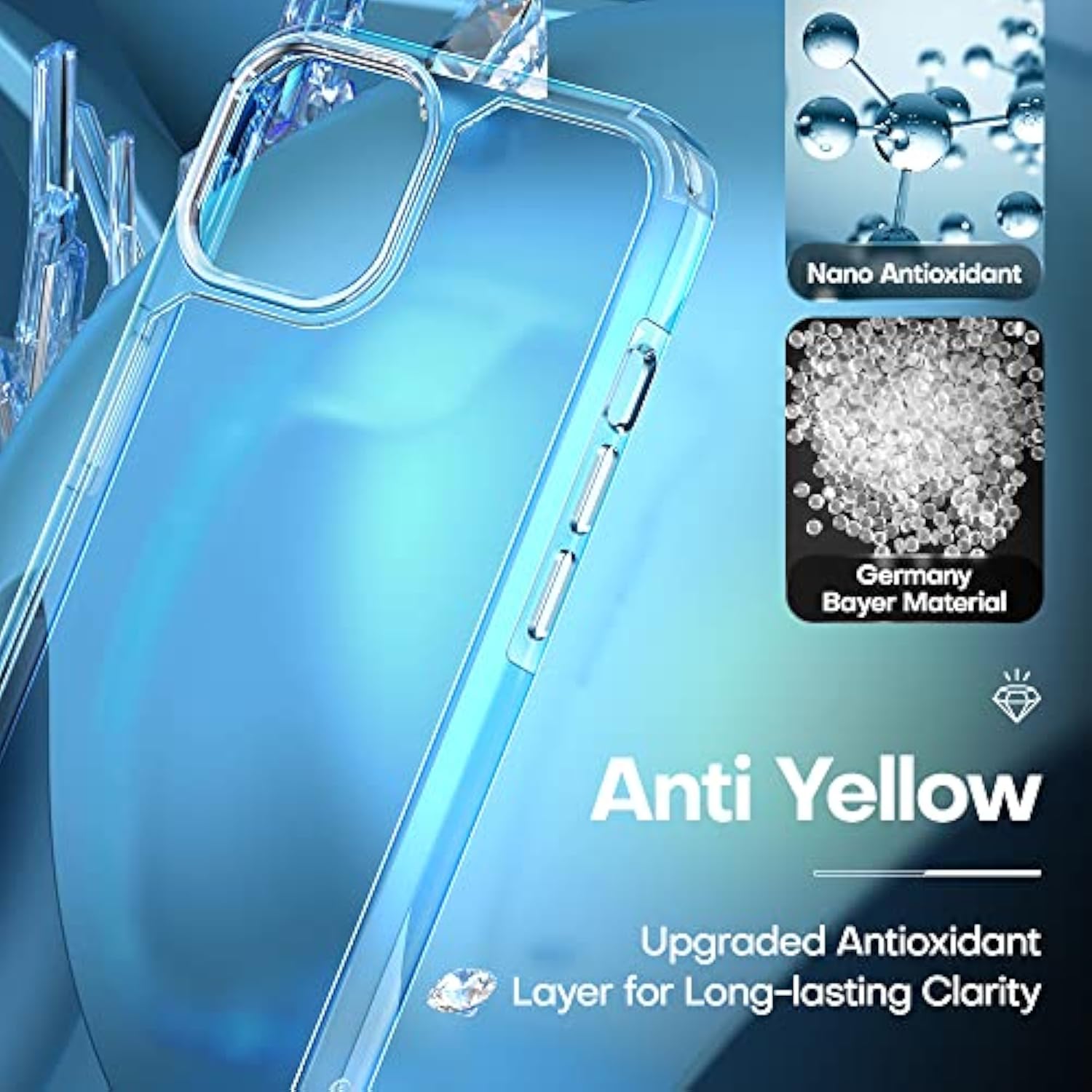 3 In 1 For Iphone 13 Case Clear, With 2X Screen Protector, [Not Yellowing][-Grade Drop Protection] Slim Shockproof Phone Case For Iphone 13 6.1 Inch