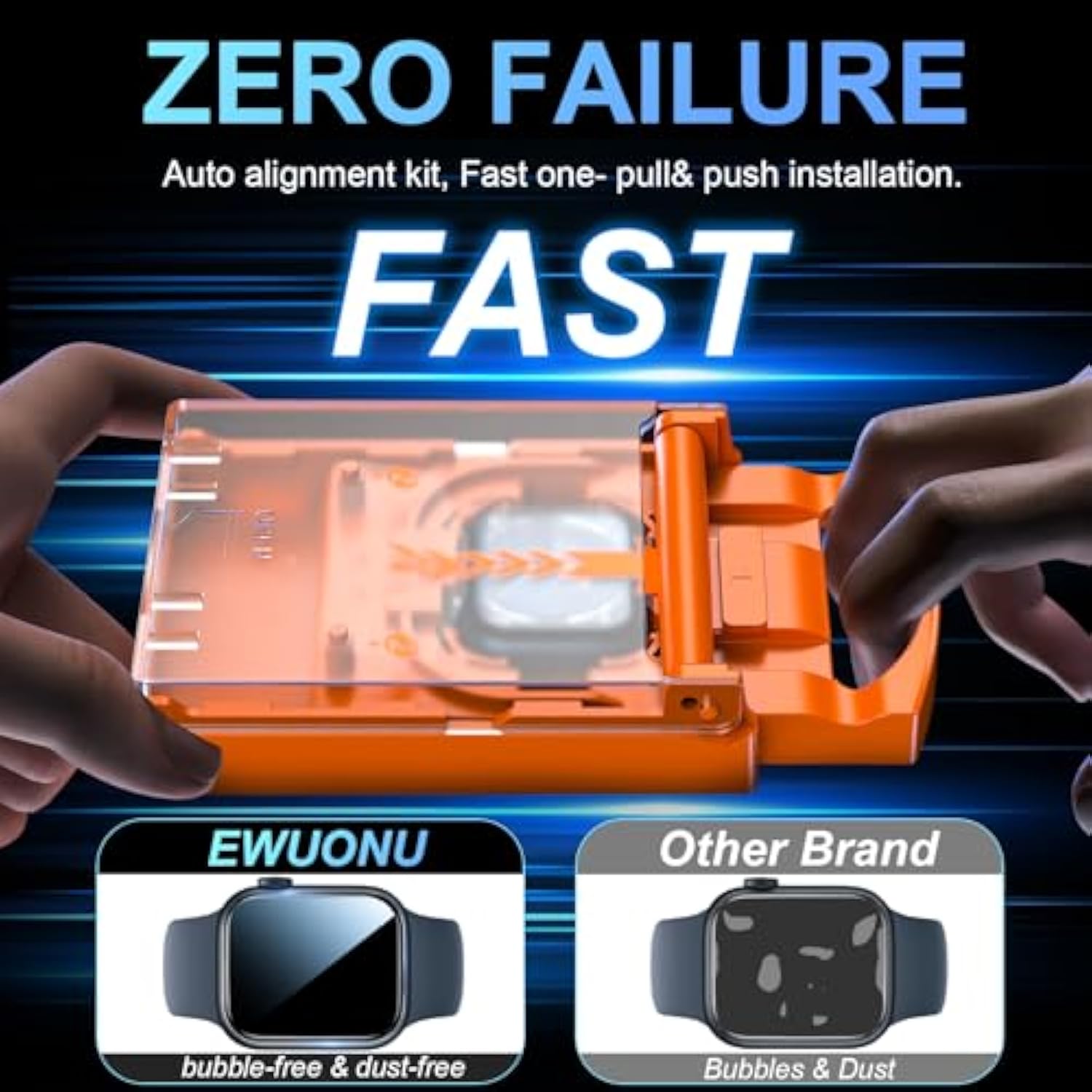 3 Pack For Apple Watch Series 9 Screen Protector 45Mm Series 8/7, [Auto Alignment Kit] 3D Full Cover Waterproof Bubble Free Anti Scratch Hd Clear Film For Iwatch 45Mm Accessories