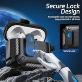 For Airpods 4 Case, Secure Lock Case Compatible With Apple Airpods 4Th Gen 2024 For Men Women, Shockproof Protective Cover With Cleaning Kit & Keychain, Ultra Slim, Anti-Scratch, Black