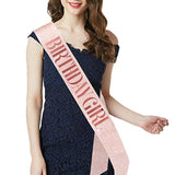 Rose Gold Birthday Girl Sash & Rhinestone Tiara Set – Glitter Party Accessories and Gifts