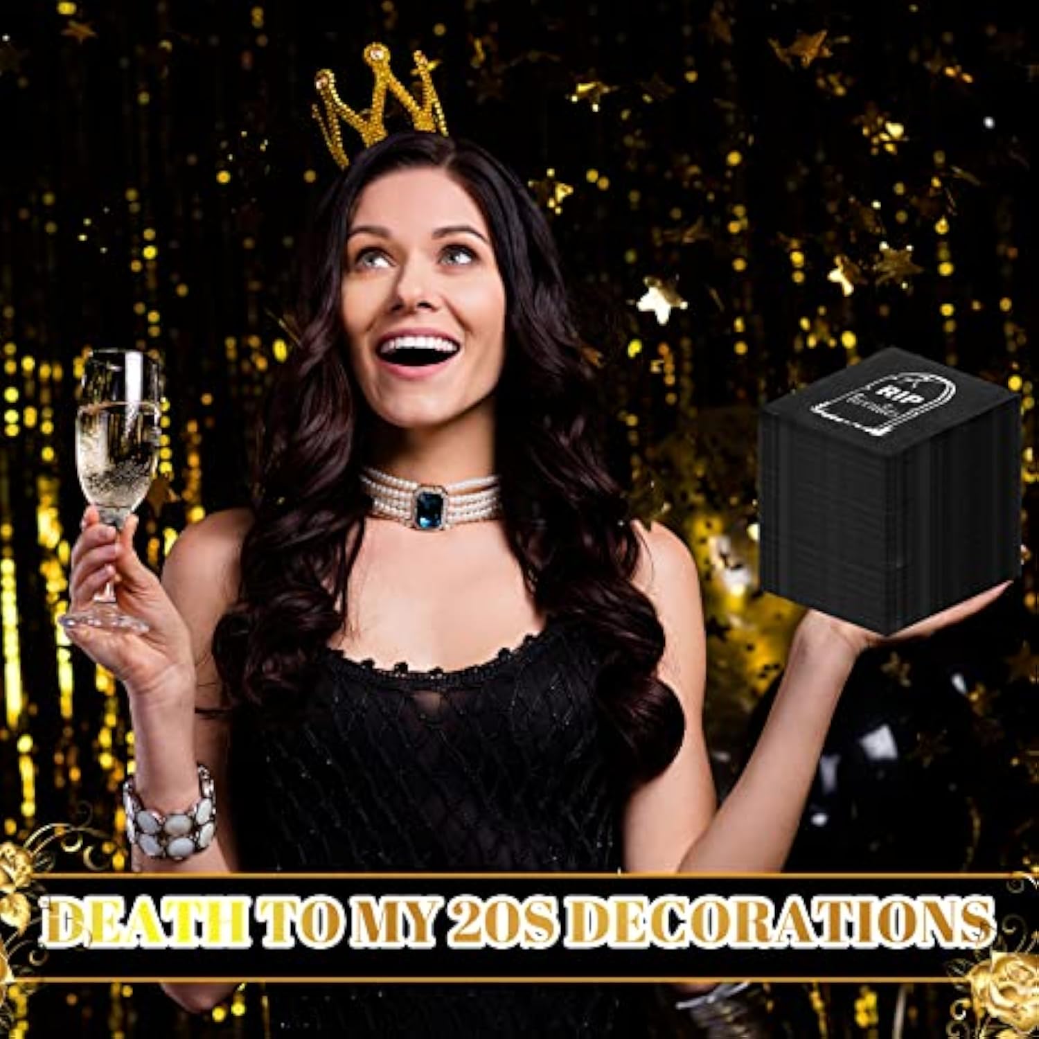 100 Pcs Death To My 20S Decorations Napkins, 30Th Birthday Rip To My 20S Birthday Decorations Black Silver Foil Cocktail Napkins For 30Th Party Supplies, 2-Ply 5 X 5 Inch (Silver)