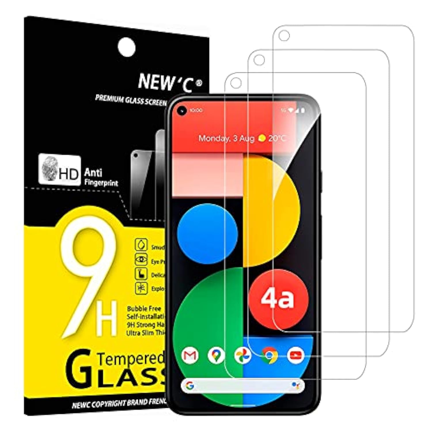 3 Pack Designed For Google Pixel 4A 5G Screen Protector [Not For Pixel 4A], Tempered Glass, Case Friendly Anti Scratch Bubble Free Ultra Resistant