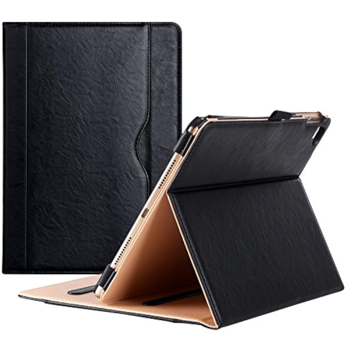 ProCase for iPad Pro 9.7 Case 2016 (Old Model), PU Leather Stand Folio Cover for iPad Pro 9.7 Inch (A1673/A1674/A1675) with 3 Viewing Angles & Pencil Holder & Document Card Pocket -Black