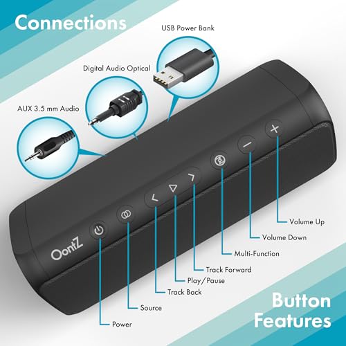 Angle 3 Pro Soundbar - Wired and Wireless Bluetooth 5.0 Stereo Soundbar for TV, Optical/Aux/Bluetooth Connection, Exceptional Sound & Bass,100ft
