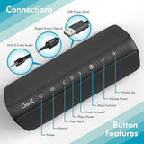 Angle 3 Pro Soundbar - Wired and Wireless Bluetooth 5.0 Stereo Soundbar for TV, Optical/Aux/Bluetooth Connection, Exceptional Sound & Bass,100ft