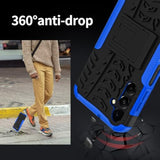 For Samsung Galaxy A15 5G Case With 2 Pack Screen Protector, Grade Shockproof, Heavy Duty Robust Bumper Cover With Kickstand For Galaxy A15 5G Phone Blue
