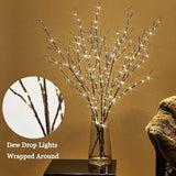 Lighted Brown Willow Branches 200 Fairy Lights 32In Plug In With Timer And Dimmer, Tree Branch With Lights For Home Holi