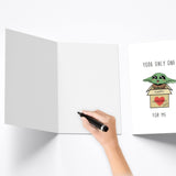 Cute Baby Yoda Valentines Day Card, Yoda Happy Valentine’S Card, The Mandalorian Baby Yoda Card, Yoda Only One For Me