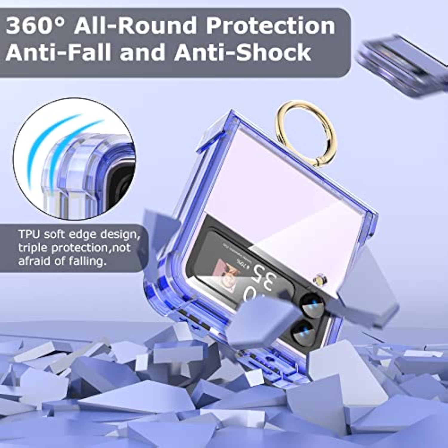 Hinge Protection Clear Samsung Flip 4 Case