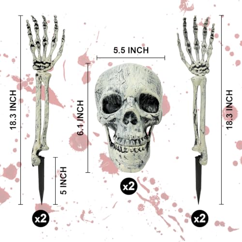 2-3 Pack Realistic Halloween Skeleton Stakes Decorations Outdoor for Yard