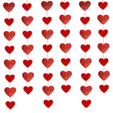 6Pcs Red Valentines Heart Garland Valentines Day Heart Banner Valentin