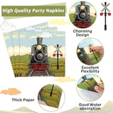 96 Pcs Train Paper Plates And Napkins Party Supplies Steam Train Birthday Disposable Tableware Set Retro Trains Transportation Party Decorations Favors For Baby Shower Dinnerware Favor Serves 24