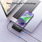 [2 Pack]Mini Portable Charger 5000Mah,Ultra-Compact 15W Pd Fast Charging Power Bank,Lcd Display Cute Battery Pack Backup Charger Compatible With Iphone 14/14 Pro Max/13/13 Pro/12/Xr/8/7/6-Black+White