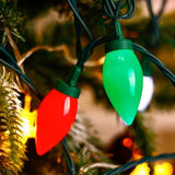 C9 Big Bulbs Classic Christmas Lights 50 Led 32Ft Strawberry String Light - Outdoor, Indoor, Garden, Yard, Party, Home,