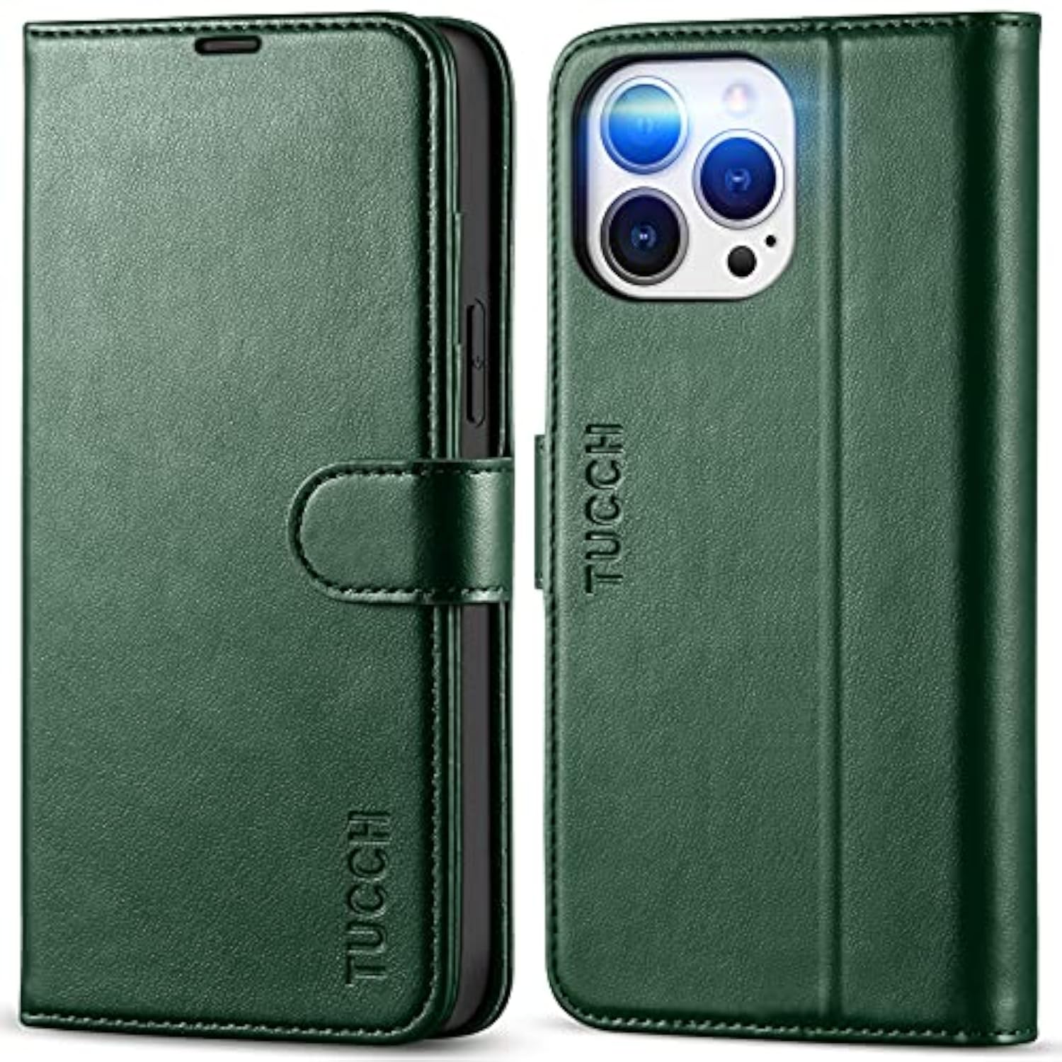 Midnight Green TUCCH Wallet Case for iPhone 13 Pro Max with 4 Card Holders