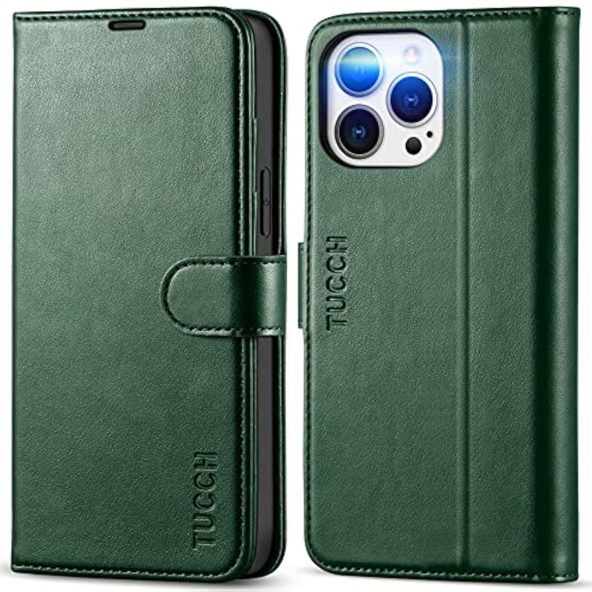 Midnight Green TUCCH Wallet Case for iPhone 13 Pro Max with 4 Card Holders