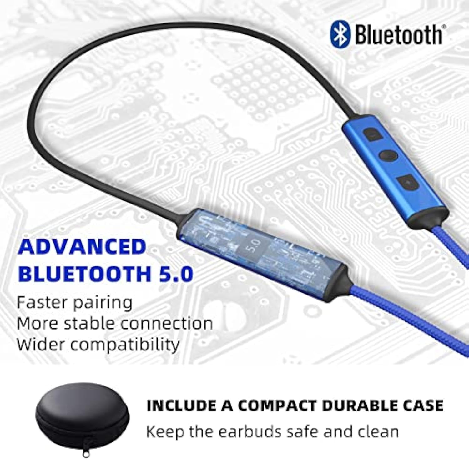 Ear Plugs Bluetooth Headphones For Work, Neckband Wireless Earbuds, Noise Redu