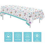 Puppy Dog Birthday Party Supplies Tablecloth, Disposable Dog Party Table Cover Decorations, Blue Puppy Theme Birthday Baby Shower Table Cloth Decorations, 3 Pack, 54In X 108In
