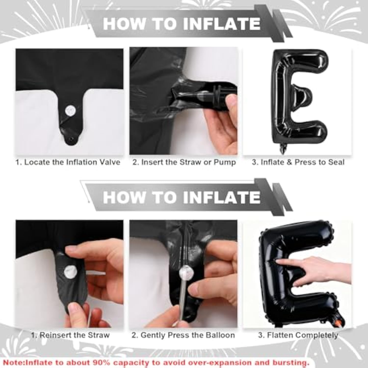 16in Black Hello 2026 Foil Number Balloons Happy New Year Party Decorations