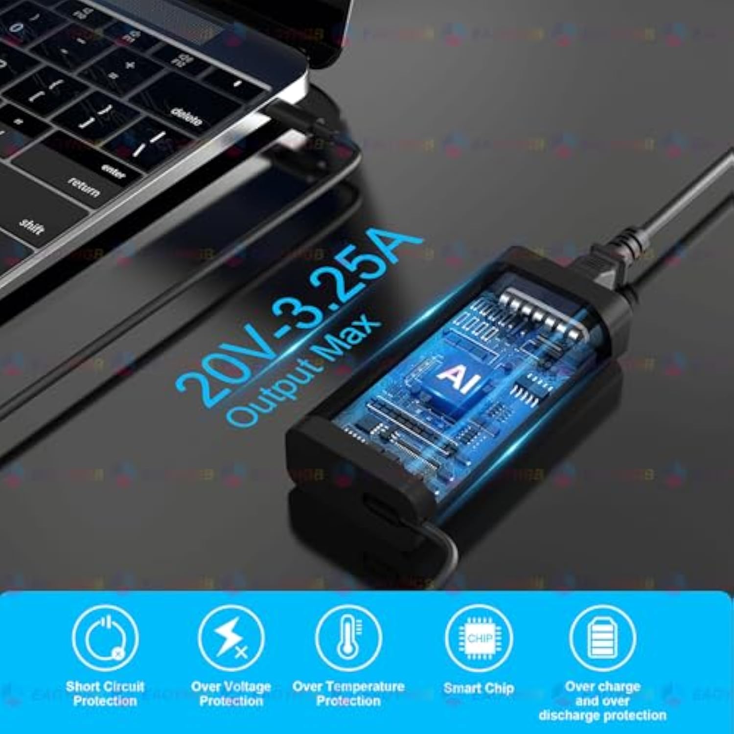 65W 45W Usb C Laptop Charger For Dell Chromebook 3100 5190 2In1 Latitude 5420