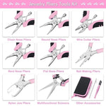 Jewelry Pliers Set Jeweler Making Tools For Adults,11Pcs Professional Jewelry Pliers Tool Kit With Jewellery Making Supplies For Diy Beading Crafting Crimping Cutting Repair