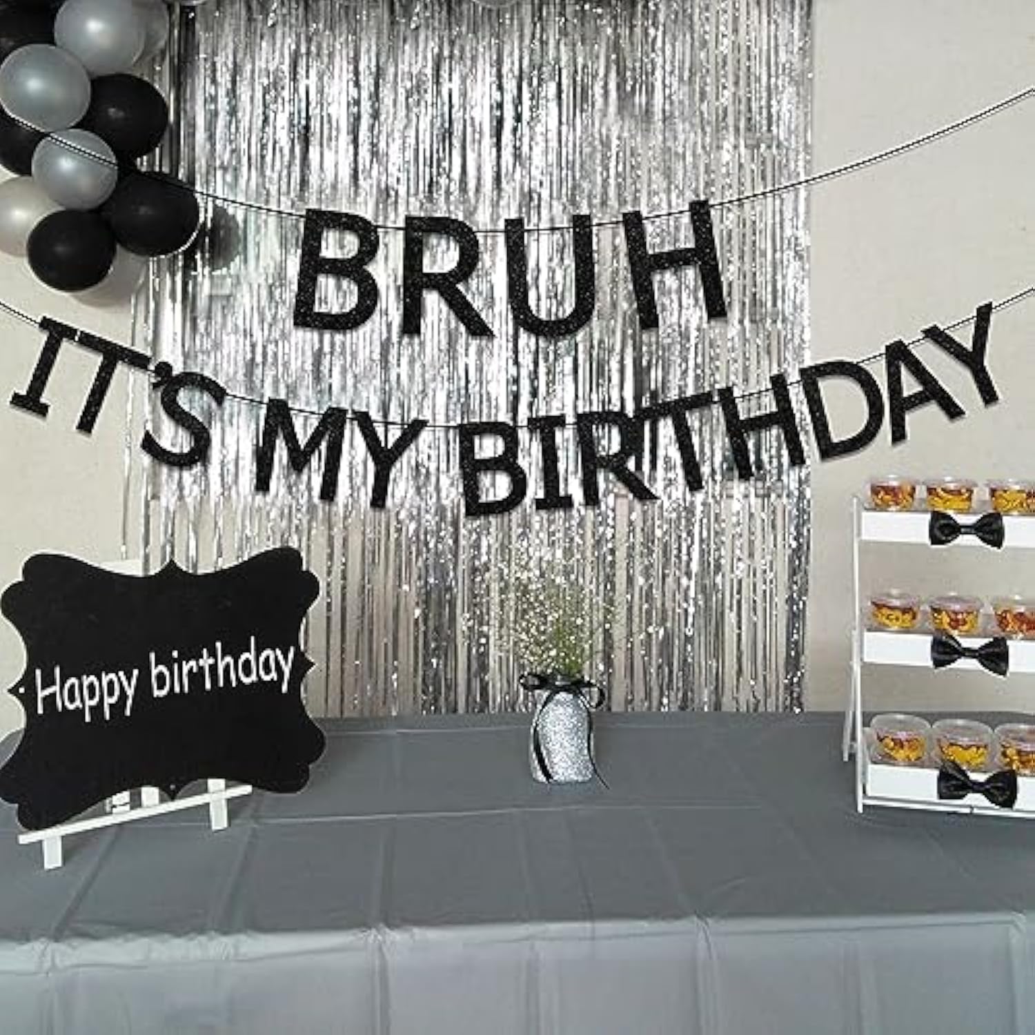 Bruh It’S My Birthday Decorations, Black Bruh It’S My Birthday Banner, Preteen And Teen Boy Bday Party Supplies