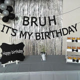 Bruh It’S My Birthday Decorations, Black Bruh It’S My Birthday Banner, Preteen And Teen Boy Bday Party Supplies