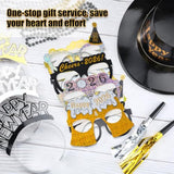 96pcs New Year 2026 Party Kit for 24 Guests with Hats, Glasses & Noise Makers