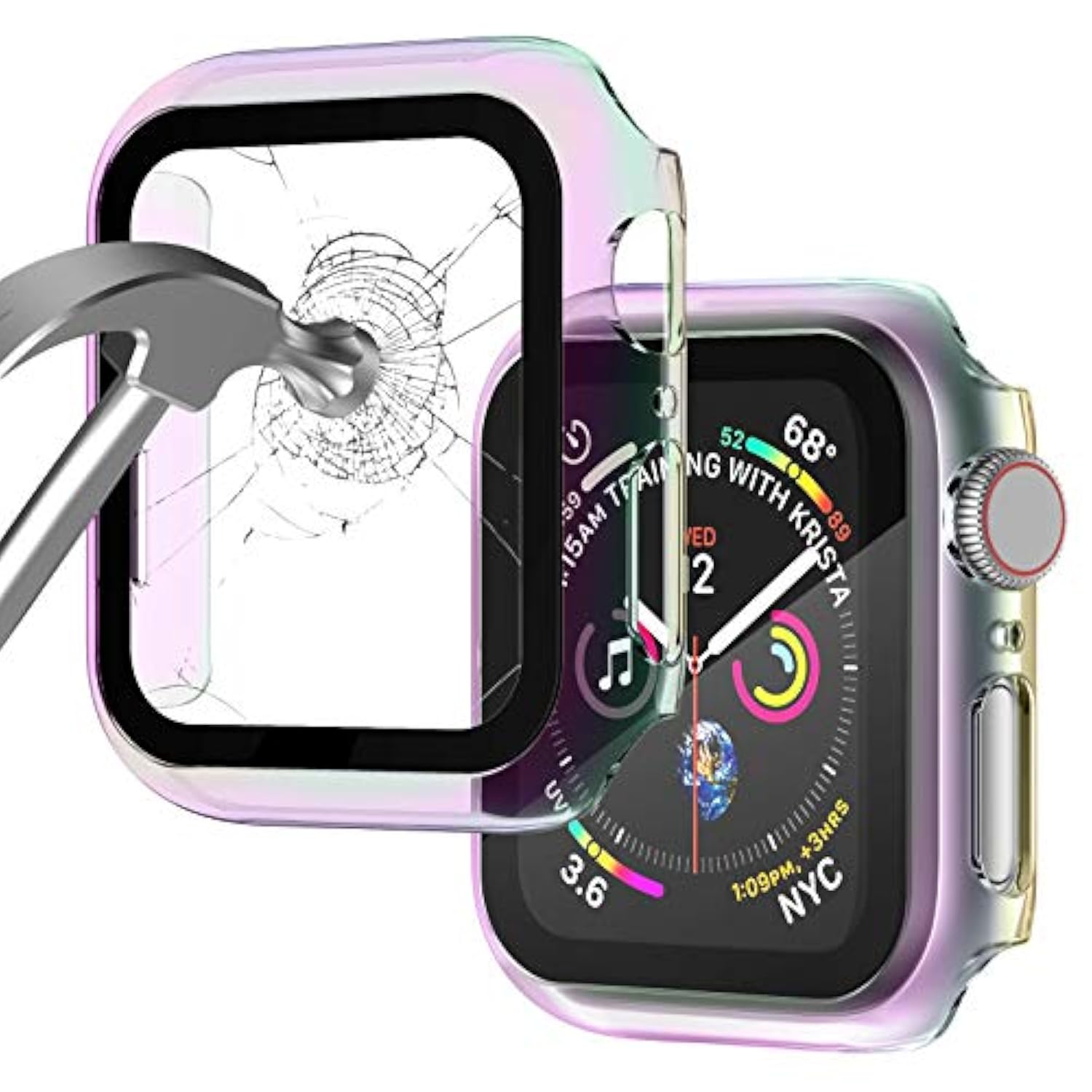 Case Compatible With Apple Watch 40Mm Series 6/5/4/Se With Built-In Tempered Glass Screen Protector, All-Around Ultra-Thin Bumper Full Cover Hard Pc Protective Case For Iwatch