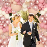 91pcs Dusty Pink Balloon Arch Kit with Blush, Rose Gold , Ivory for Parties
