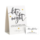 Bridal Shower Games, Date Night Game Sign And Cards, Wedding Party Activities