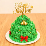 2026 Happy New Year Cake Topper with Star for Holiday Party Decorations