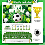122PCS Soccer Party Decoration Set – Includes Balloons, Banner, Tablecloth & More for Boys' Birthday