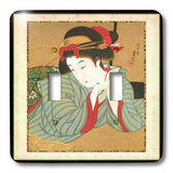 Lsp_62455_2 " 1850 Japanese Portrait Painting Of Woman Double Toggle Switch