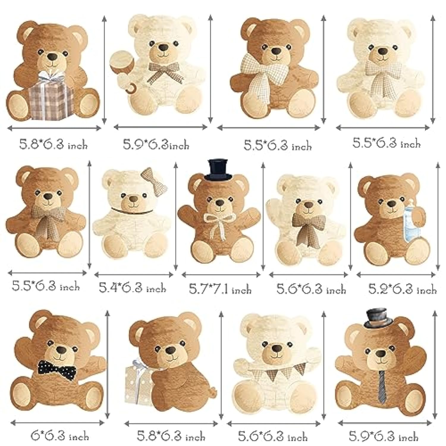 Bear Hanging Swirls Teddy Bear Baby Shower Decorations 15Pcs Teddy Bear Hanging Decor Cute Bear Swirls Ceiling Streamer We Can Bearly Wait Party Decorations For Bear Theme Baby Shower Supplies