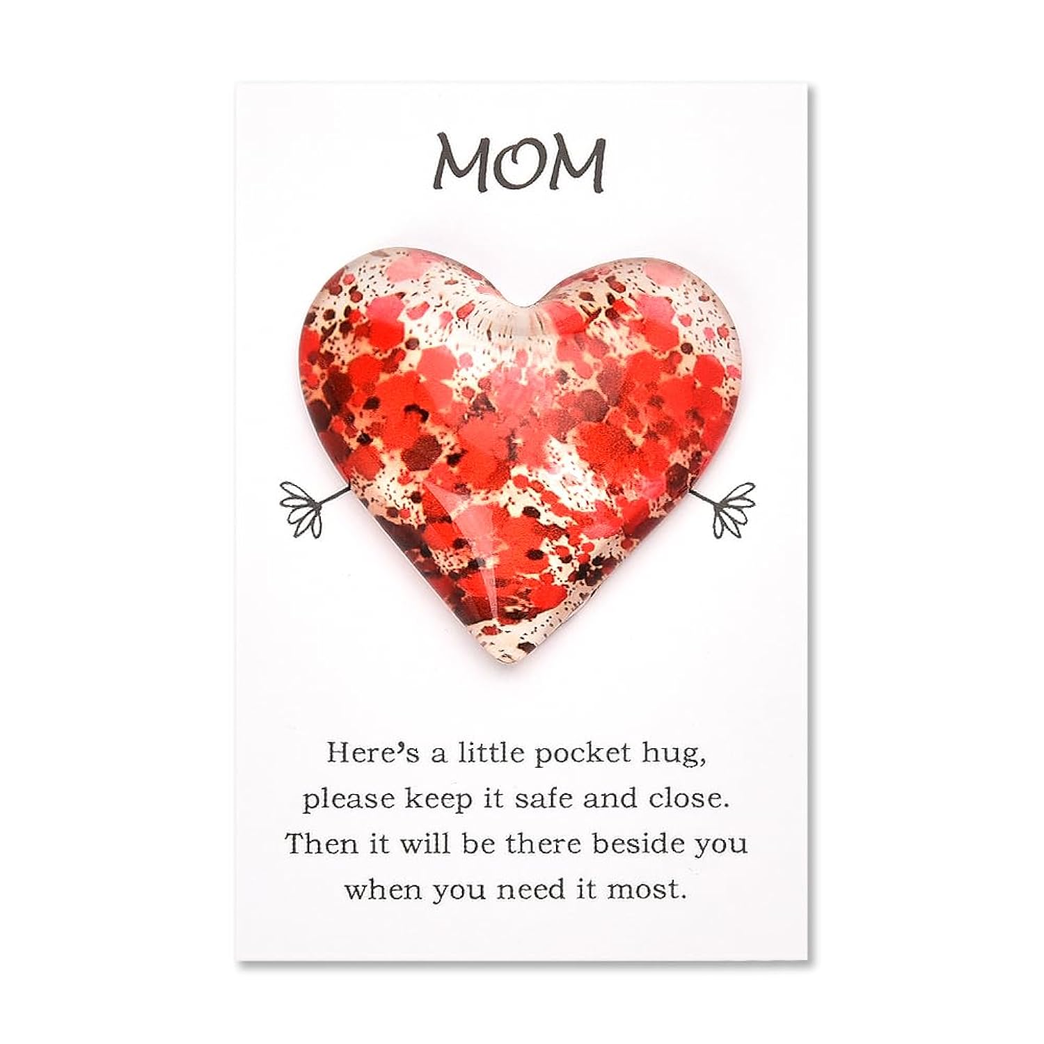 Mom Heart Pocket Hug Token Long Distance Relationship Keepsake Gifts For Women Mother Birthday Christmas Gift For Mama Bonus Mom Thinking Of You Gift From Son Daughter I Love You Mom Token With Greeting Card