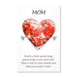 Mom Heart Pocket Hug Token Long Distance Relationship Keepsake Gifts For Women Mother Birthday Christmas Gift For Mama Bonus Mom Thinking Of You Gift From Son Daughter I Love You Mom Token With Greeting Card