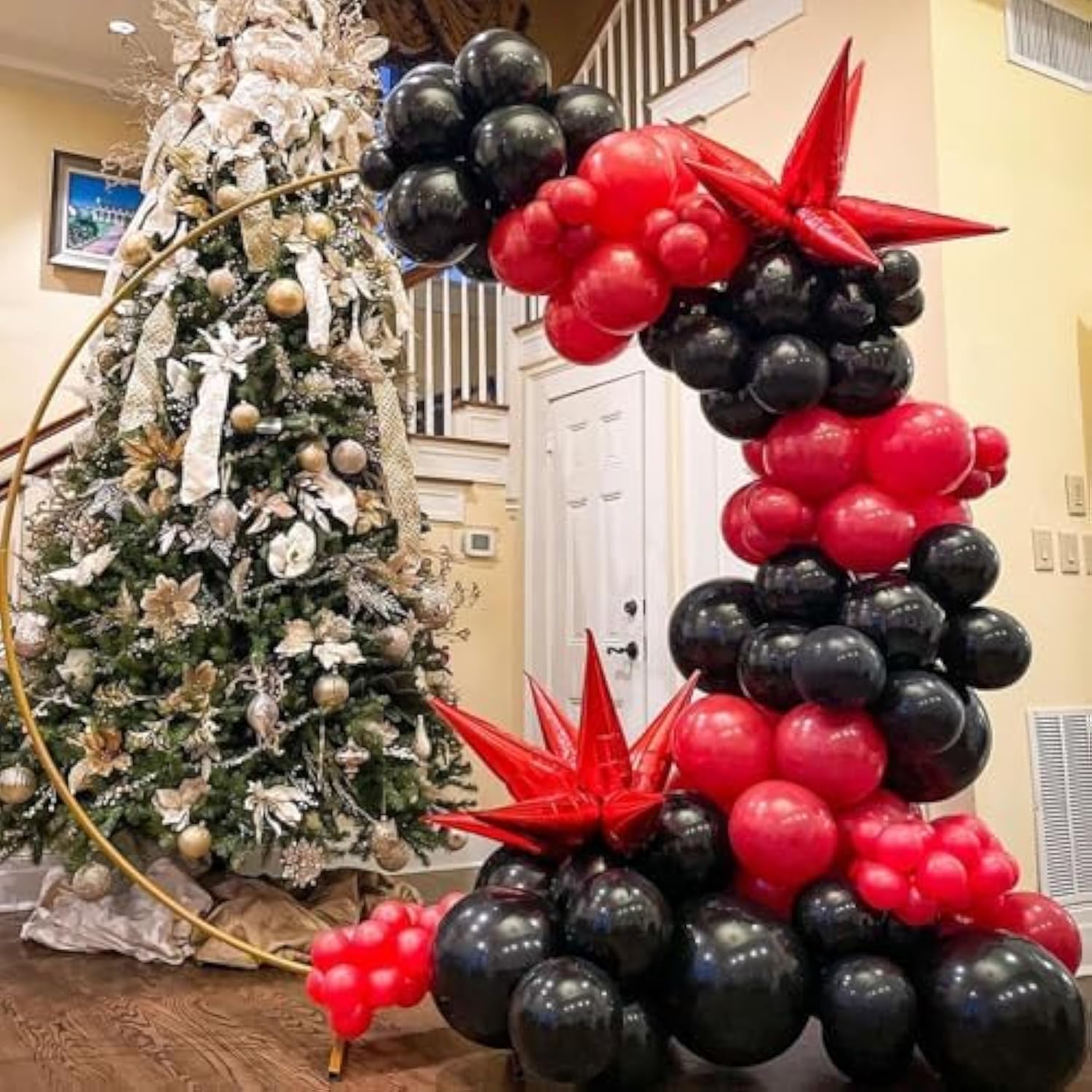 Red And Black Balloons, Black And Red Balloons Garland Arch Kit With Different Size For Birthday, New Years, Bbq Casino, Graduation And Anniversary Decorations Supplies