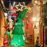 7 Ft Christmas Inflatable Decorations - Outdoor Inflatables With Santa Claus Christmas Tree And Dog- Party Decoration Fo