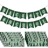 Classroom Decor Diy Banner, Welcome Back To School Party Supply Custom Hanging Bunting Garland Kit With Letters For First Day Of School Ambience Celebration Decoration(Green,Blackboard)