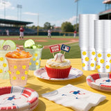 40 Pcs Softball Party Cups 12Oz Softball Party Thick Plastic Disposable Cup Softball Themed Party Supplies Cold Drink Wine Coffee For Softball Partys Supplies Favors