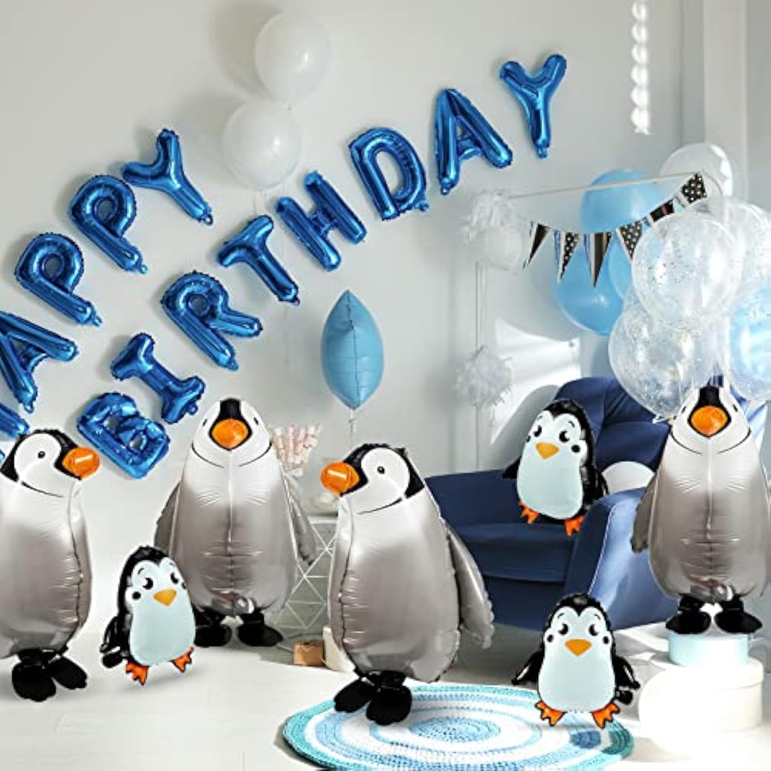 14pcs Walking Penguin Foil Balloons for Kids Birthday Baby Shower Party Decor